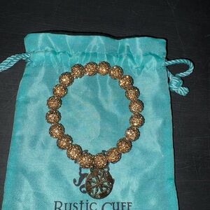 Rustic Cuff Sparkling Gold Bracelet